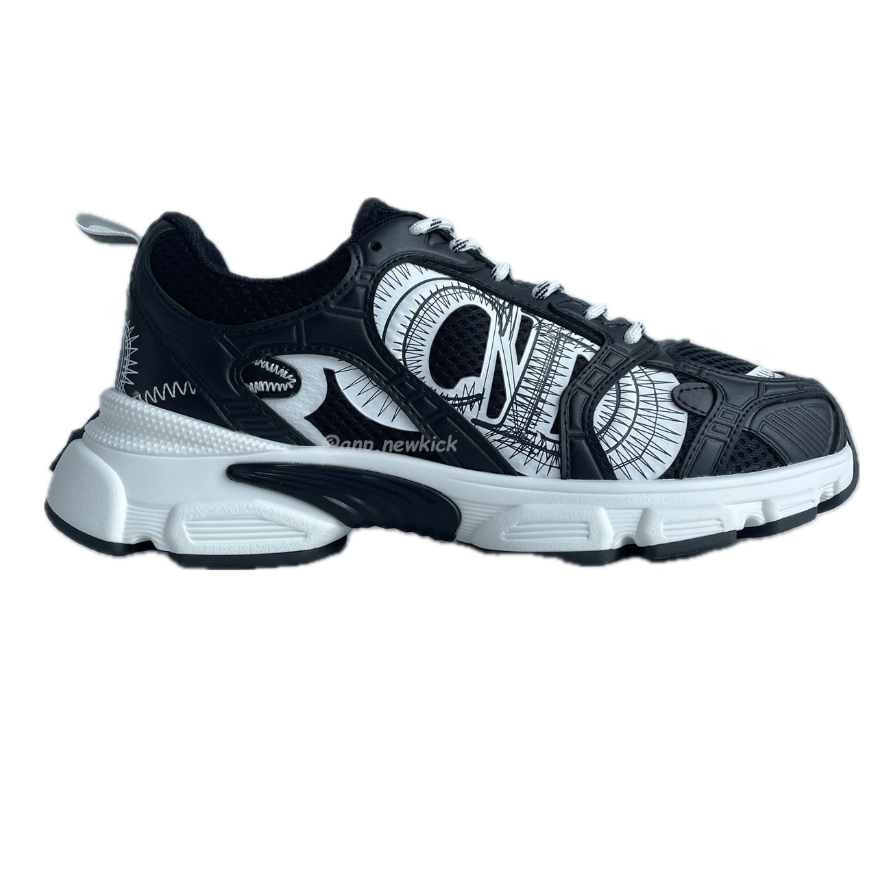 Dior Chrono Sports Shoes With Mesh Fabric And Faux Leather Trim (2) - newkick.org